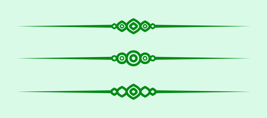 Poster - divider line green vector isolated for border of paragraph of text. separator art horizontal shape to separate graphic ornament of illustration. simple element design of minimal frame for certificate