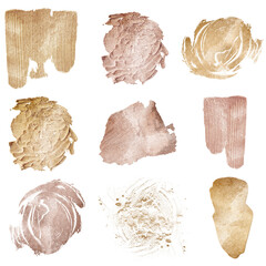 Sticker - Shiny gold paint png sticker brush stroke collection