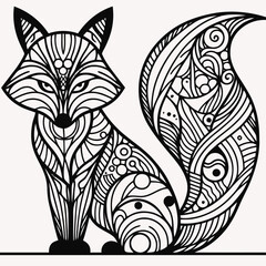 Wall Mural - abstract fox illustration