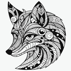 Sticker - abstract fox illustration