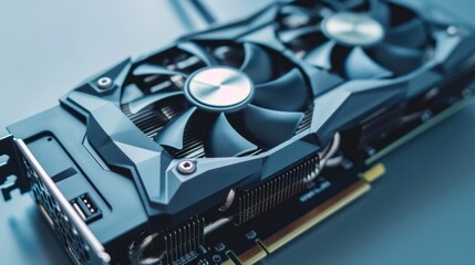 Poster - A computer graphics card with two fans on top