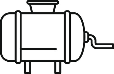 Poster - big tank is standing and connected with pipe line, simple style
