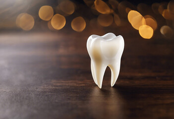 Close-up with a premolar teeth, 3d rendering