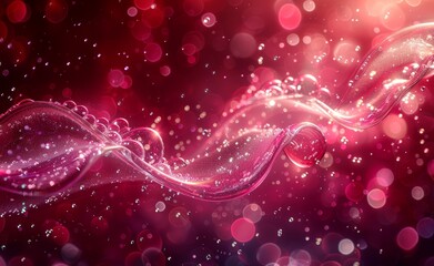 Poster - abstract liquid with red bokeh