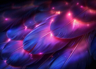 Poster - glowing feathers abstract art