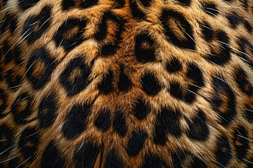 Poster - Leopards skin pattern, extreme close-up, top view, leopard fur texture background, high resolution photography
