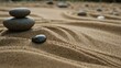 © Muhammad - zen stones on sand, Pile of Rocks Sitting on a Pile of Sand