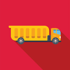 Poster - Yellow tipper truck transporting building materials, symbolizing construction and infrastructure development