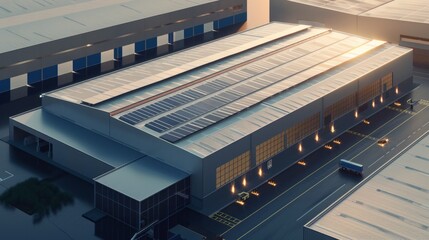 Aufkleber - A large building with a lot of windows and a bus in front of it