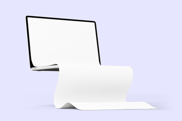 Poster - 3D Laptop png screen mockup, transparent design