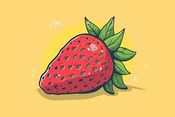 Wall Mural - strawberry with leaves