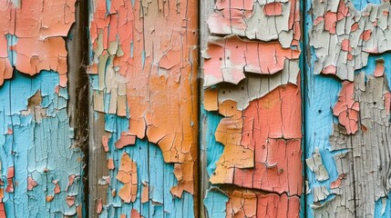 Poster - Peeling paint on wood