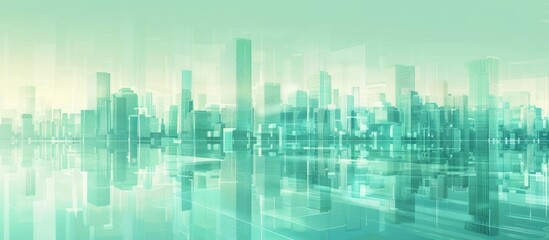 Abstract Vector Illustration, Futuristic green Urban city Landscape with Advanced Smart City Technology, de- urbanization concept, Graphic Resources, Wallpapers, Brochure, banner design, Advertising, 