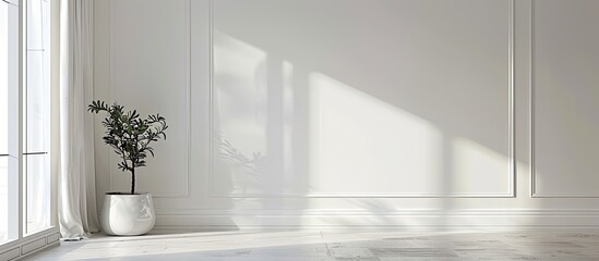 Aufkleber - Interior with a white wall and empty space for a copy space image
