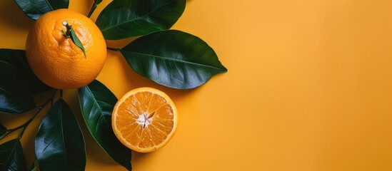 Wall Mural - Orange fruit with copy space image