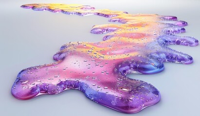 Poster - Abstract Colorful Liquid with Droplets