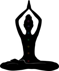 Wall Mural - Meditation aura and chakras vector