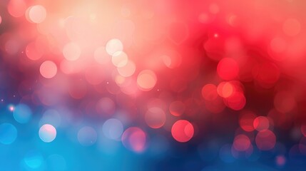 Poster - Bright red and blue gradient background with blurred lens photography