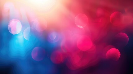 Poster - Bright red and blue gradient background with blurred lens photography