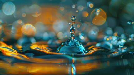 Poster - Close up background of a water droplet