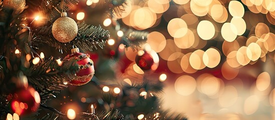 Leinwandbilder - Christmas background with numerous bokeh lights creating a festive ambiance Copy space image