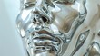 © TAHIYA - Abstract close-up of a shiny metallic face sculpture