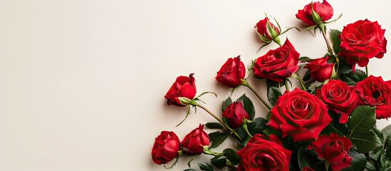 Leinwandbilder - Elegant arrangement featuring red roses with copy space image
