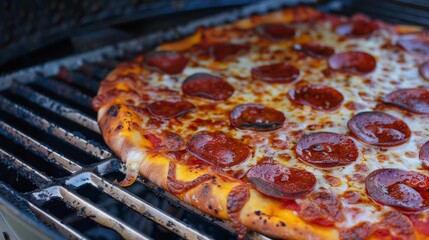 Canvas Print - Share tips for grilling pizza outdoors.