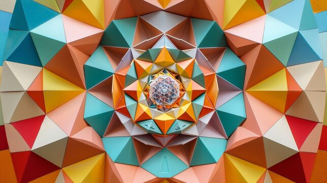 Describe how symmetry adds balance and harmony to geometric compositions.