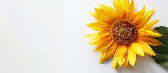Poster - Sunflower displayed on a clear white backdrop for copy space image