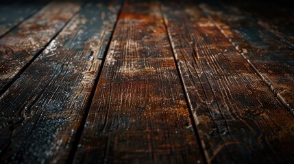 Poster - Background of an old wooden table without anything on it