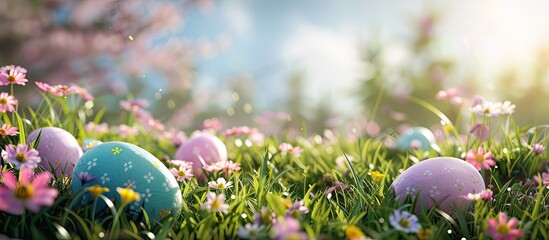 Canvas Print - Easter themed background with copy space image