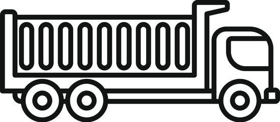 Poster - Dump truck transporting cargo using diesel engine on a white background