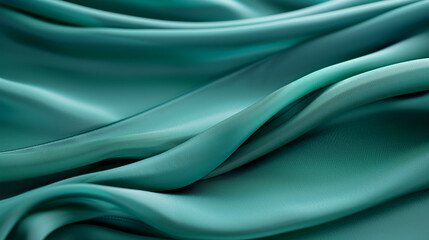 Poster - Abstract green background with layers of silk folded drapery 
