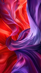 Wall Mural - A fluid blend of red and purple creates a captivating and dreamlike abstract vista, with colors merging seamlessly.