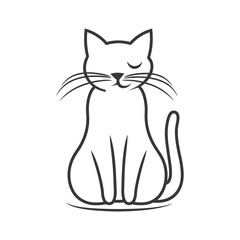 Naklejka na meble cat minimalist line art icon logo symbol icon black color only