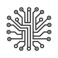 Poster - abstract circuit board brain neural network icon