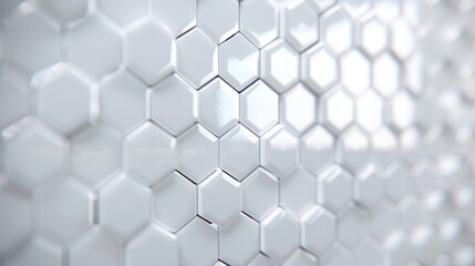 Poster - Futuristic Block Wall High Tech 3D Render of Hexagons Tile Pattern