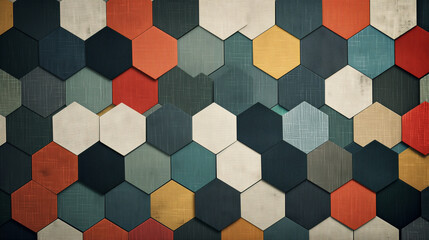 Poster - Hexagons pattern