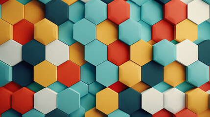 Poster - Hexagons pattern
