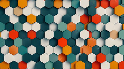Poster - Hexagons pattern 