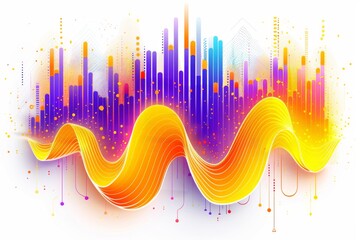 Sticker - Vibrant Music Wave in Abstract Colorful Spectrum for Dynamic Sound Visualization