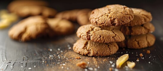 Leinwandbilder - Homemade ginger cookies with a copy space image
