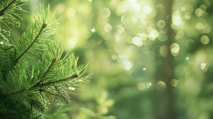 Sunlight Through Evergreen Branches