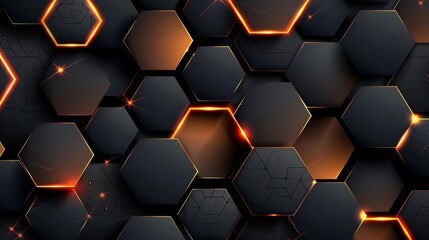 Poster - Abstract Background From Hexagons. Futuristic, Technology, Energy and Science Concept.