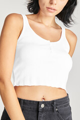 Sticker - Png women's white crop tank top