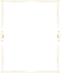 Wall Mural - line golden frame, celestiam minimal esoteric border, mystyc linear decoration with dots, corners is