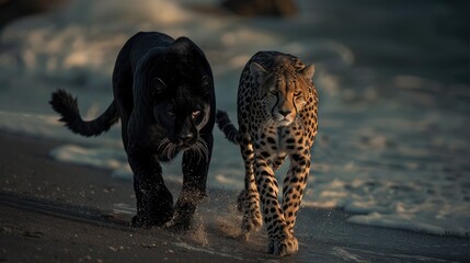 Poster - leopard in the snow