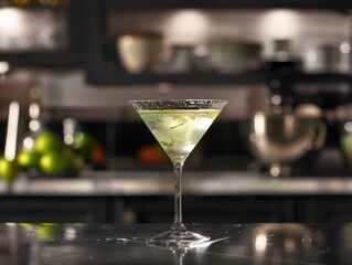 Sparkling Cocktail in a Martini Glass