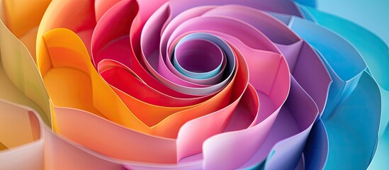 Aufkleber - Colorful paper spirals on a paper backdrop create a macro abstract copy space image